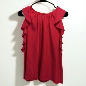 Kate Spade Vibrant Pink Ruffle Blouse